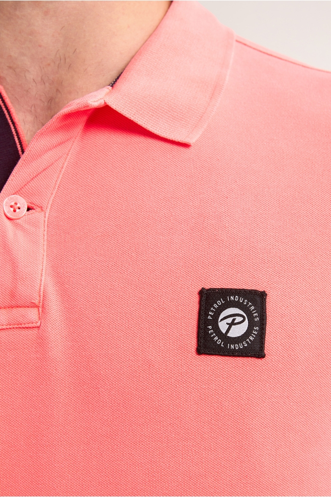POLO MET RIBKRAAG M 1050 POL945 3099 FIERY CORAL